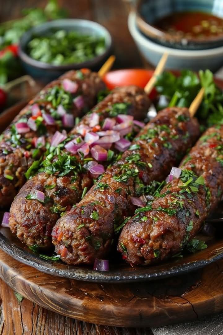 Chargrilled herb-seasoned kebabs
